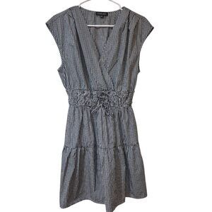 Rachel Zoe Women's Black & White Gingham Cotton Dress w Pockets & Sleeveless